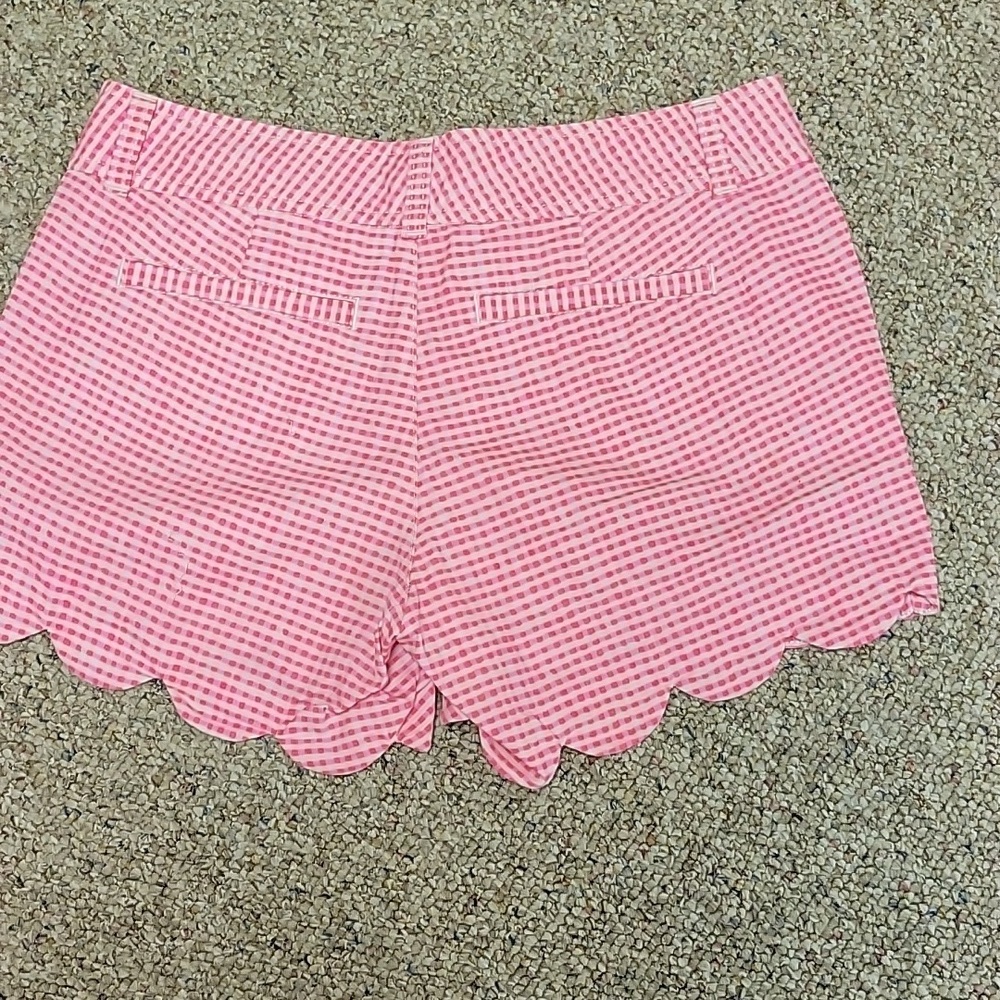 Lilly Pulitzer Pink Gingham Buttercup Shorts Sz 2. Cotton cottagecore summer - Picture 2 of 6